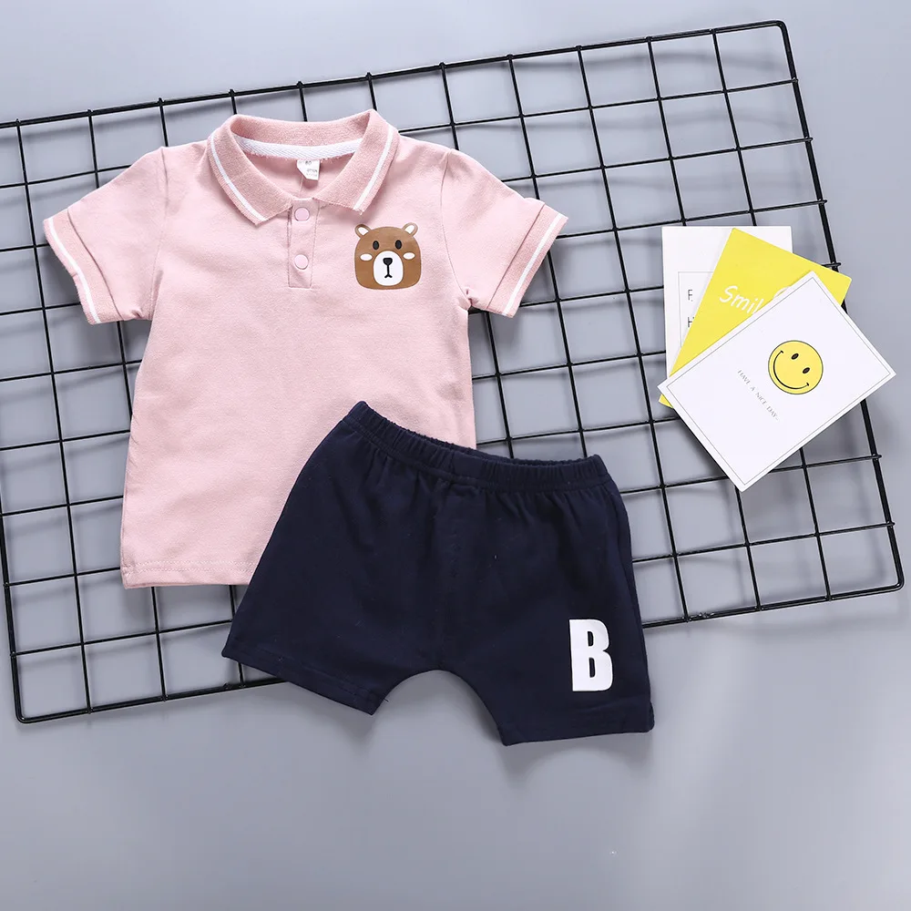 Одежда для маленьких мальчиков и девочек унисекс хлопковая футболка с короткими