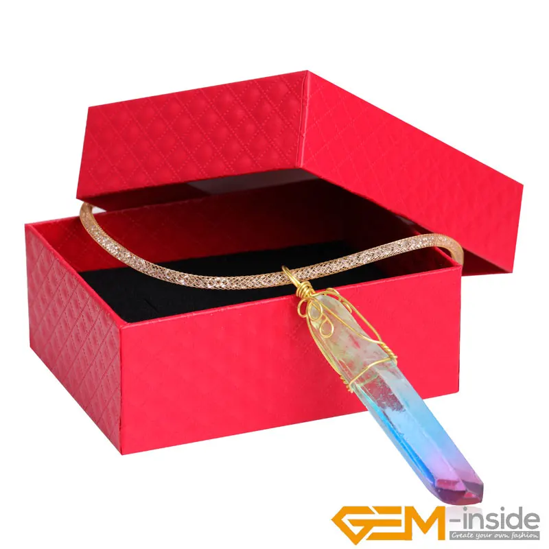 Ожерелье с подвеской из кварца Wand Worry кристаллами пулевым наконечником для