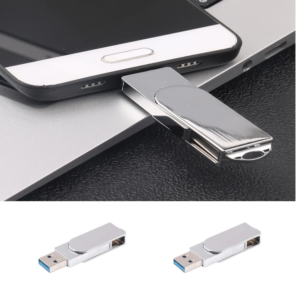 2x USB3.0 флеш накопитель двойной USB Type C U диск поворотный дизайн 16 Гб|USB-гаджеты| |