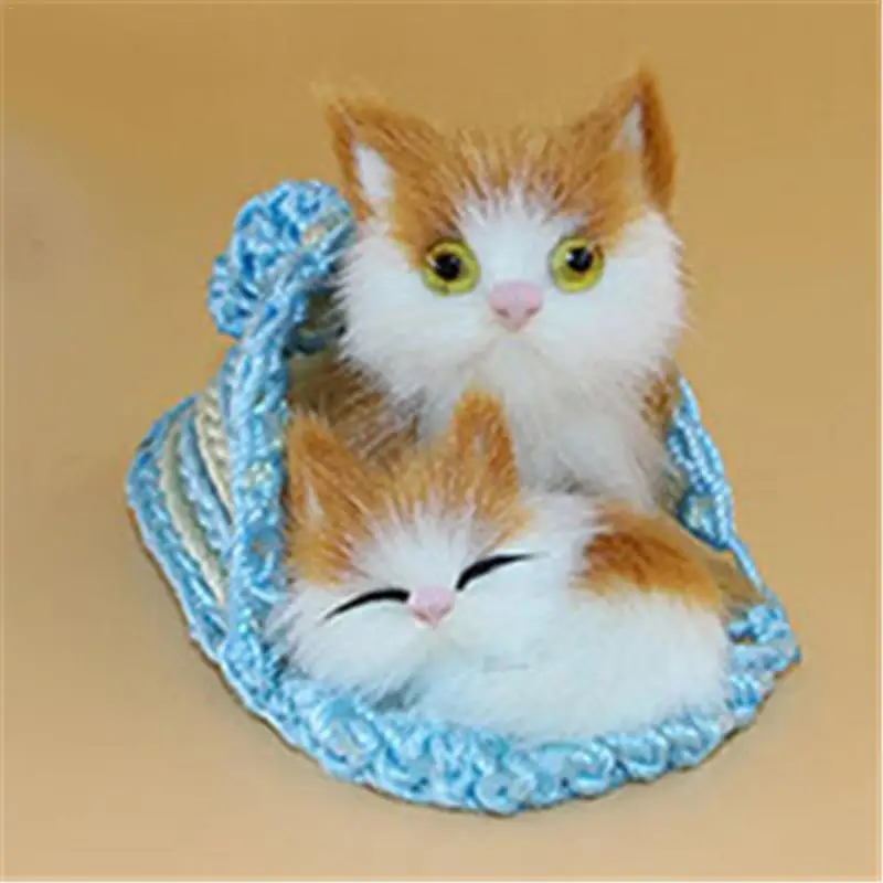 Милые симуляторы животных мама кошка и котенок плюшевые куклы мягкие кошки игрушки с рамкой дети игрушки декорации и подарки на день рожденья