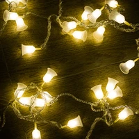 pvc matting christmas bell led string light 32 8 length xmas fancy lights decoration outdoor waterproof ip46 party decoration
