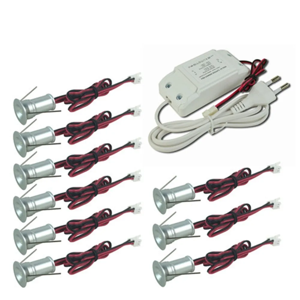 

1W LED Recessed Spotlight Decoration Lighting AC85-277V Dimming Driver 15mm Cutout 120D Showcase Downlight 9pcs/set