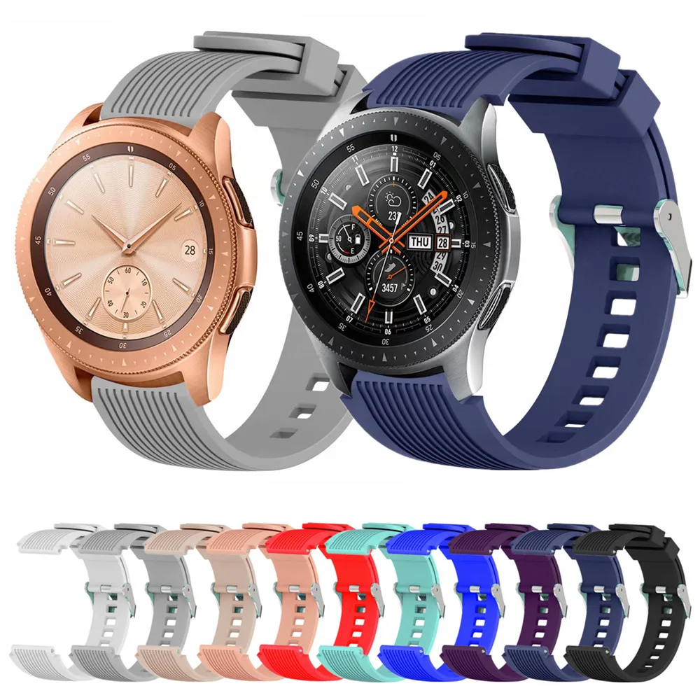 Ремешок силиконовый для Samsung Gear S3 S2 Galaxy Watch 42 мм 46 мягкий полосатый спортивный