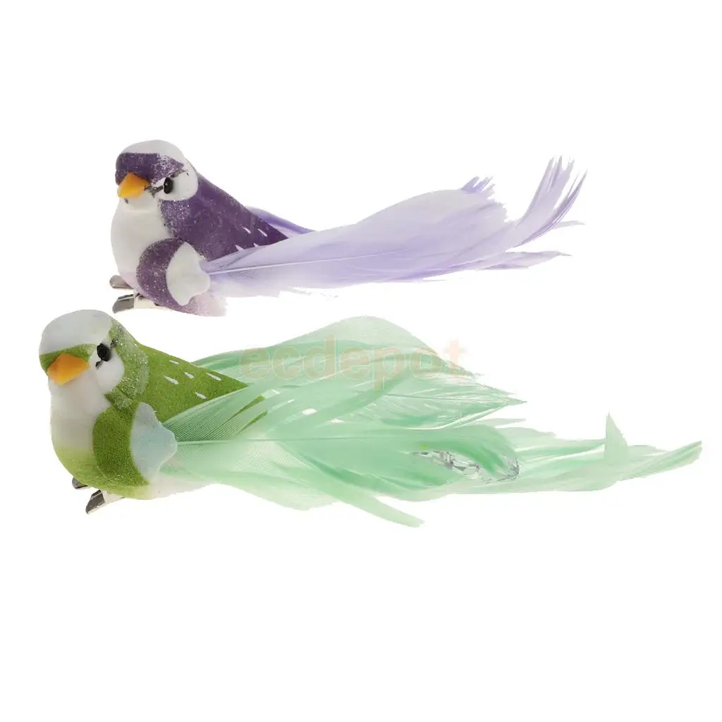2 шт Искусственные Птицы Перо пена Имитационные птицы домашний декор | Дом и сад