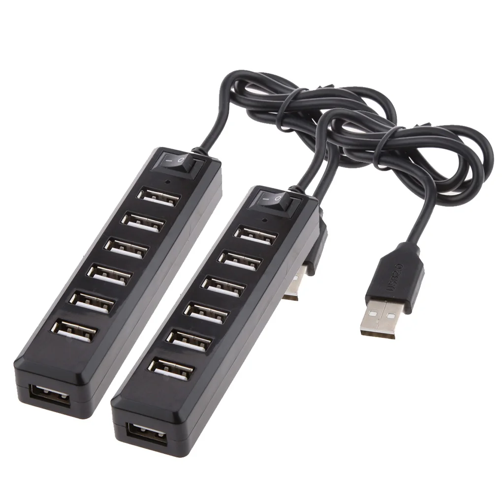 MagiDeal 2x Высокоскоростной 7 портовый USB концентратор 2 0 многоразветвитель