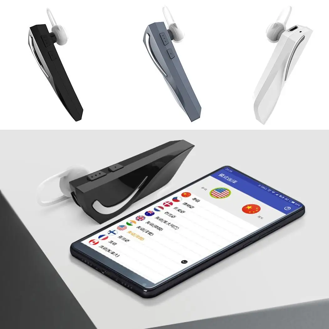 New Intelligent Multi-Language Instant Speech Translator Voice with Wireless Bluetooth Earphone for Meeting | Электроника