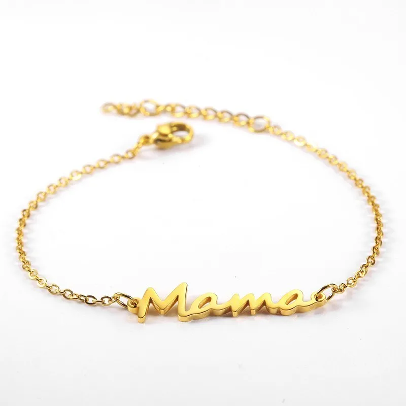 RIR Stainless Steel Mama Chain Link Bracelet Gold Mom Mothers Day Gift New Gifts | Bracelets