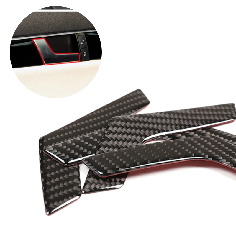 

For Mercedes Benz C Class W204 2005 2006 2007 2008 2009 2010 2011 2012 4pcs Carbon Fiber Car Interior Door Handle Frame Cover