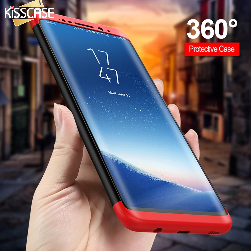 KISSCASE 360 чехол для полной защиты samsung S7 S6 Edge защитный телефона Galaxy S8 плюс Чехол 3 в 1