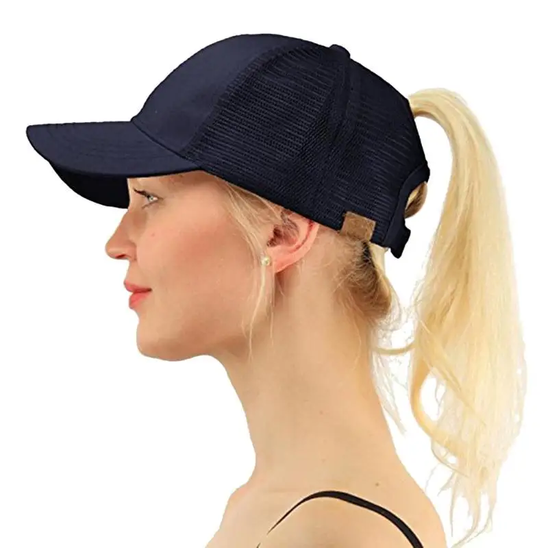 Женская бейсбольная кепка Ponytail Повседневная Спортивная Кепка с сеткой Snapback