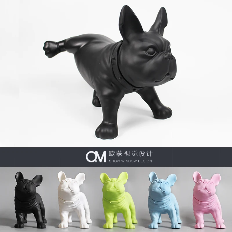 

Фигурка французского бульдога из смолы, винтажный домашний декор, предметы для украшения комнаты, орнамент с изображением собак, статуя жив...