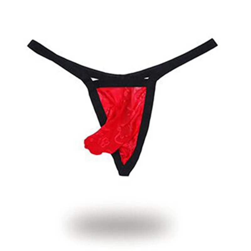

Mens Lingerie String Homme Sissy Gay See through Panties for Man Ice Silk Floral Lace Frilly Jockstraps Thongs Underwear