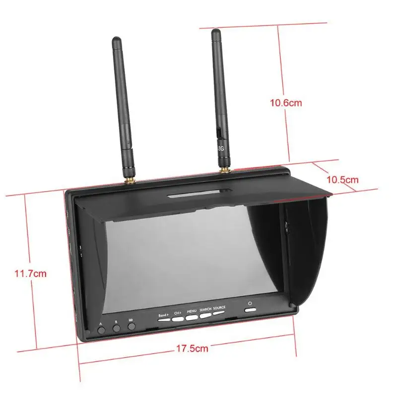 7 дюймов для монитора с видом от первого лица LT5802S 5 8G 40CH светодиодный Подсветка