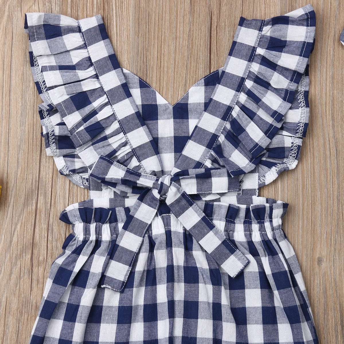 Детская одежда для маленьких девочек комбинезон в клетку комбинезоны От 0 до 3 лет