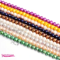 high quality 8 9mm multicolor natural freshwater pearl oval shape diy gems loose beads strand 15 jewelry making wj404