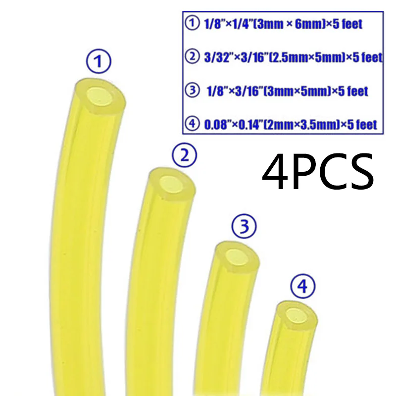 

4Size Tygon Fuel Line For Chainsaw Trimmer Blower Gas Line Pipe Hose Tube Engine