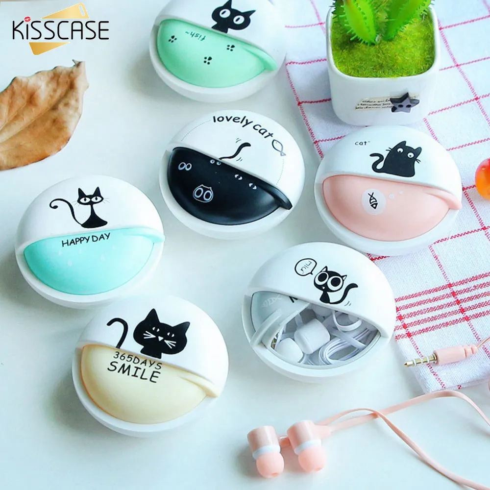 KISSCASE 3 5 мм мультфильм наушники в форме кота конфеты цвет стерео с микрофоном ухо
