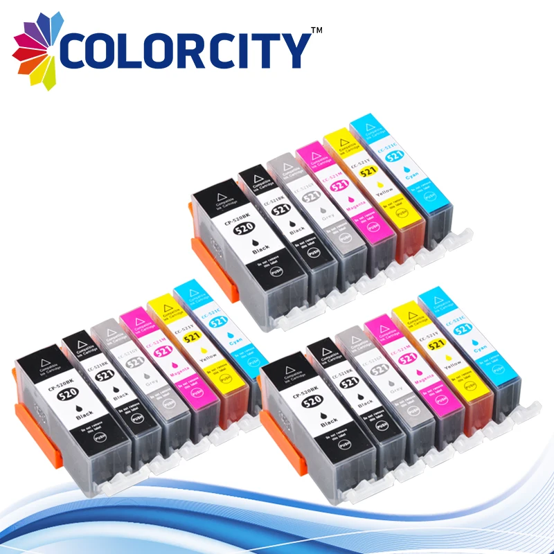 18 шт. PGI 520 CLI 521 pgi картридж для canon PIXMA IP3600 IP4600 IP4700 MX860 MX870 MP540 MP550 MP560 MP620 630|Чернильные