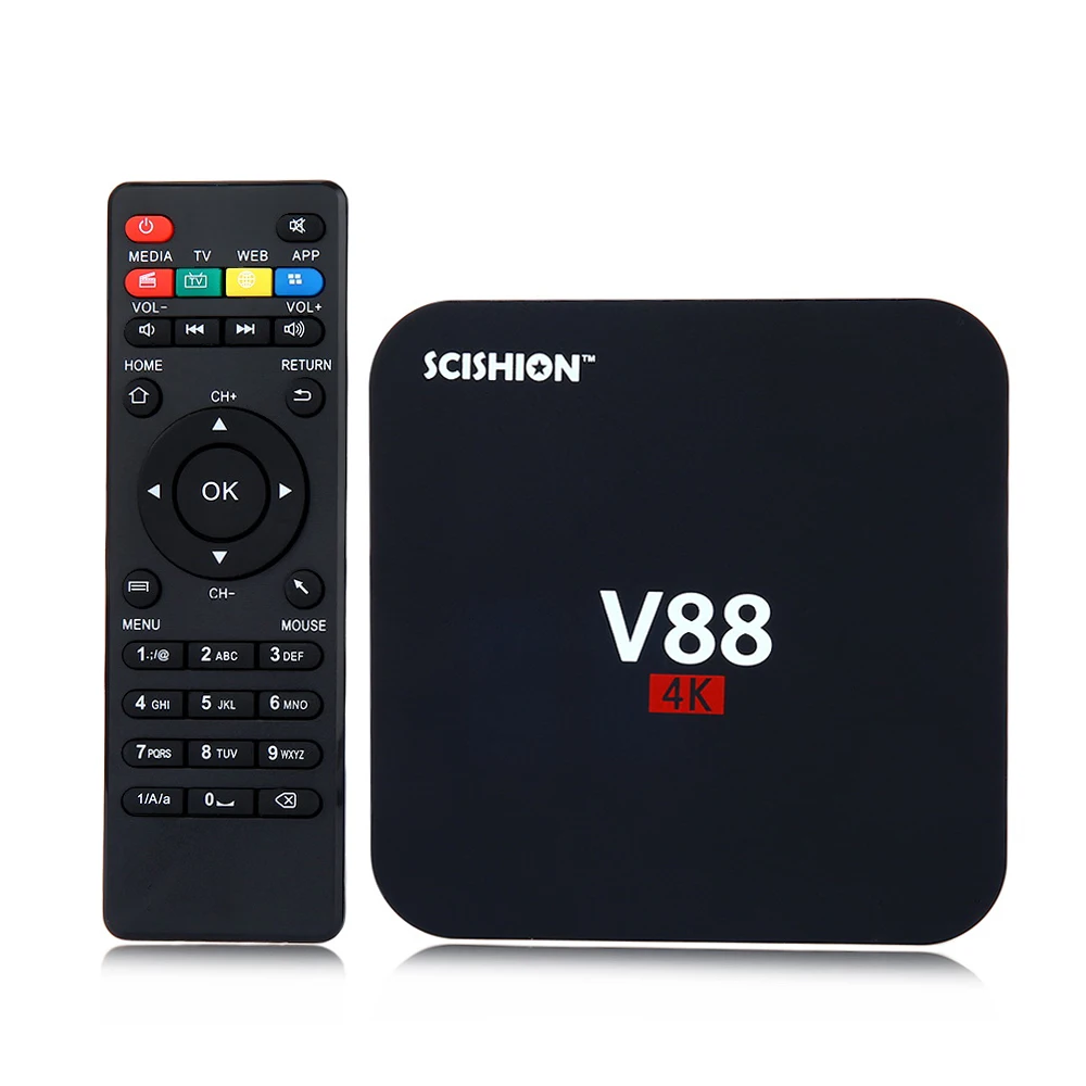 SCISHION V88 4 K Android 7 1 Смарт ТВ бокс на Rockchip 1G Оперативная память 8G Встроенная ядра USB WiFi