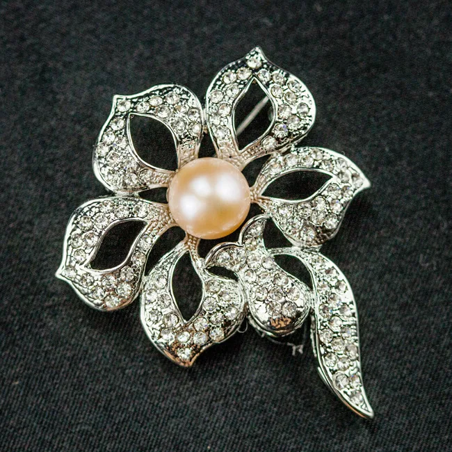 Three-colour Micro Set Czekh Diamonds Bottle Natural Pearl Brooch Export Jewelry |