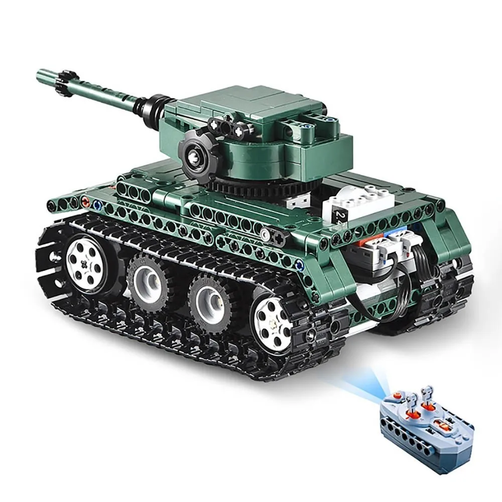 

DIY Puzzle Strong Power Remote Control Crawler Tank Car Toy for Children RC Car Model Building Block Sets Toys For Kids Gift
