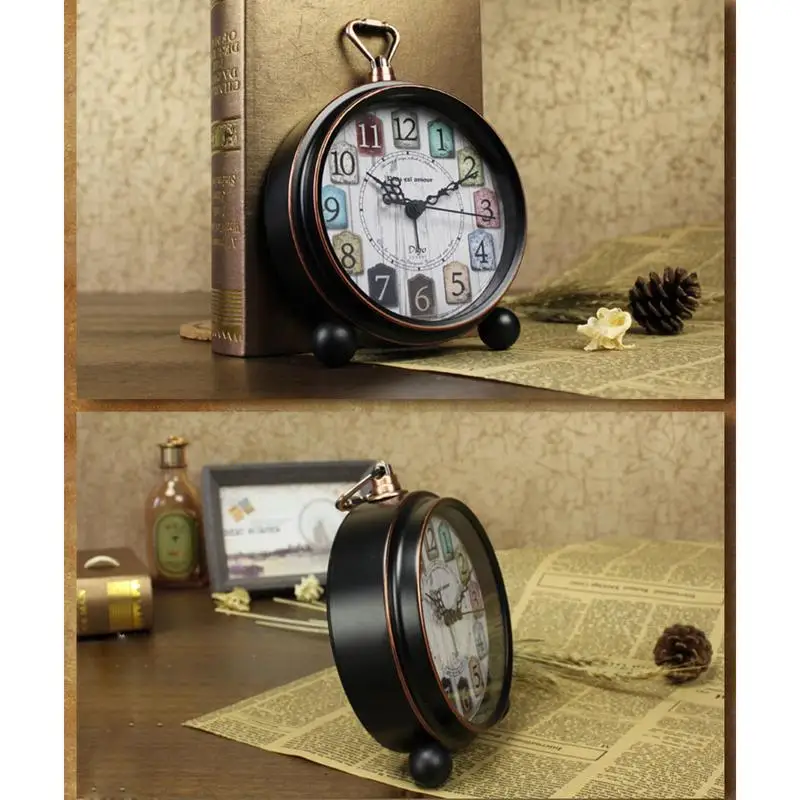 Часы Будильник в винтажном ретро стиле бесшумные часы с указателем студенческие