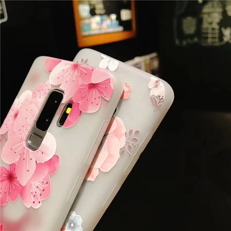 Чехлы с цветами для телефонов Samsung Galaxy S10 S9 S8 Plus Note 10 9 A6 J2 Pro J4 J6 J5 J7 Prime 2018 прозрачный