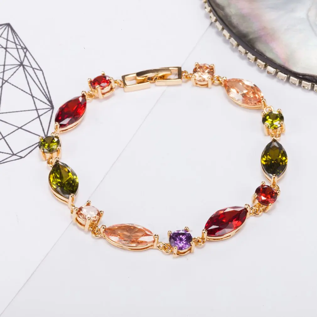 New Elegant Fashion Cool Gold Zircon Bracelet Jewelry Gift For Girls Women Girlfriends Bracelets SL0070 | Украшения и аксессуары