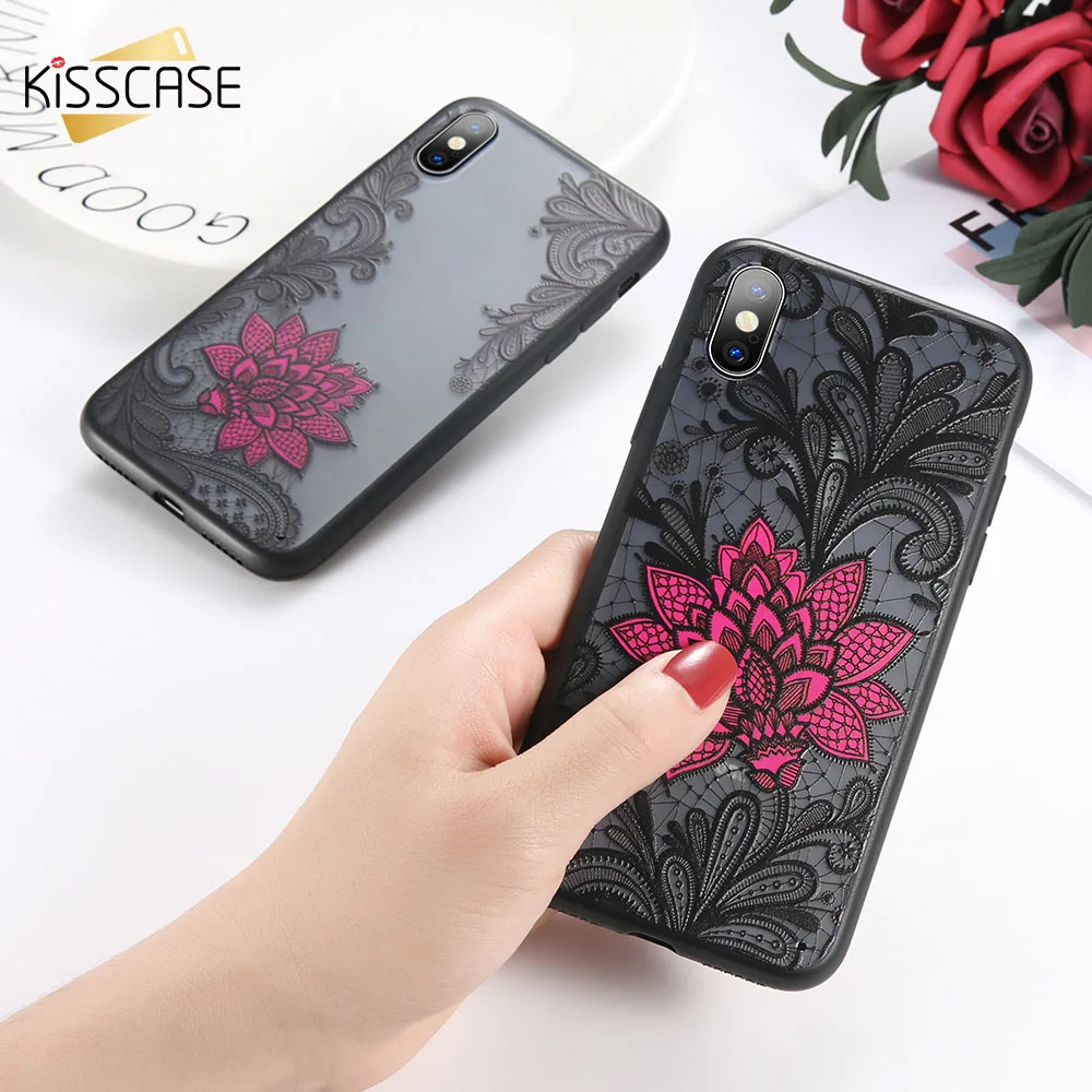 KISSCASE Lace Flower Case for Huawei P10 Pro Lite Plus Nova 3 3i Retro Cases For Honor 7A 7X 8X 8 9 10 P Smart Mate 20 P20 |