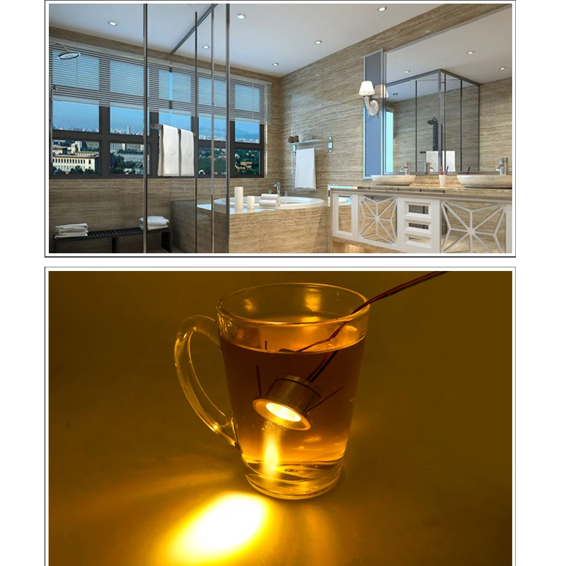 Minifoco LED incorporado, resistente al agua IP65, 12V, CC, para cocina interior, dormitorio, sala de estar, baño y techo