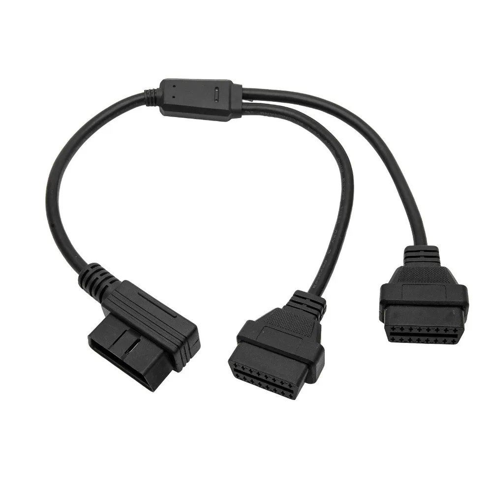 OBD2 OBDII 16 pin сплиттер диагностический инструмент адаптер папа к двойному гнезду Y