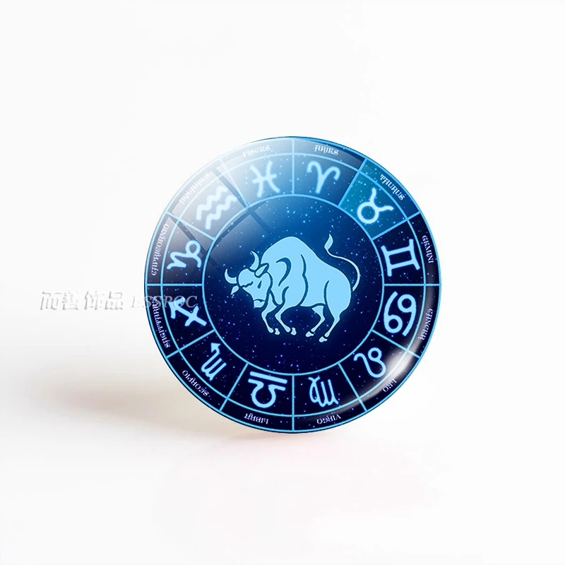 12 Horoscope Aquarius Pisces Aries Fashion Multilayer Woven Glass Convex Dome Pendant Picture Jewelry Accessories Gifts 5PCS/SET | Украшения