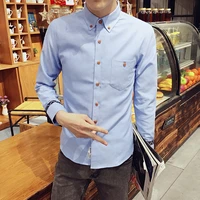 shirts teen jacket slim fit spring autumn new casual round neck long sleeve shirt fashion long sleeve mens style