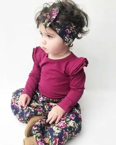 Комплект одежды из 3 предметов для новорожденных девочек хлопковый комбинезон с