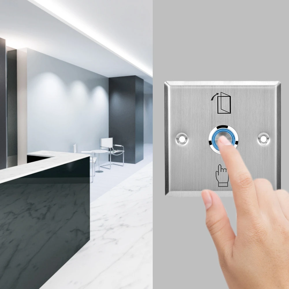 Hot DC 36V Door Access Control System Exit Button Push Release Switch With Indicator Light hot sale 2019 New |