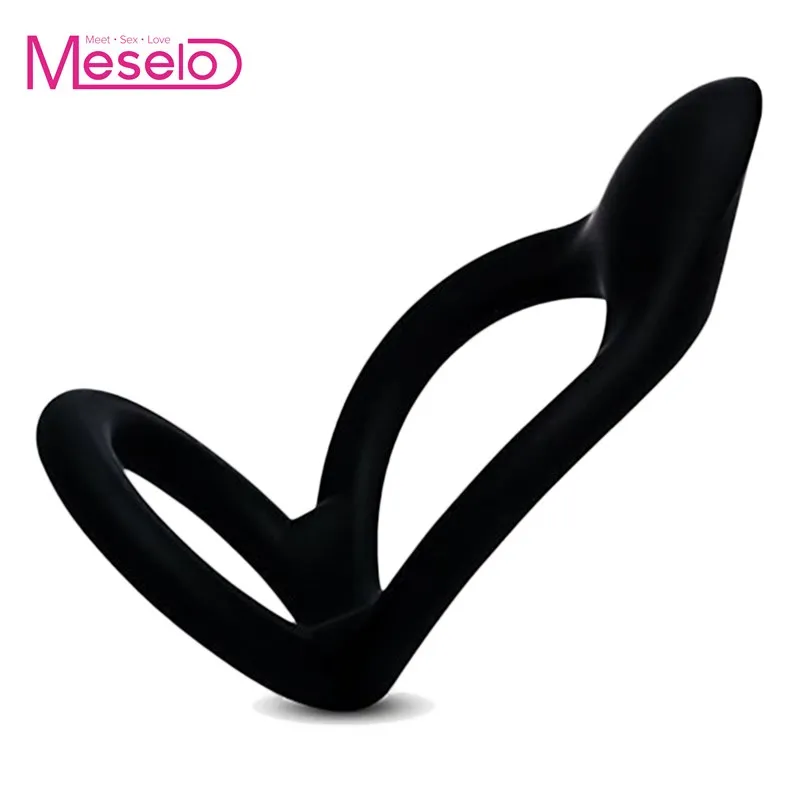 Meselo двойной Cockring пенис секс игрушки для мужчин Целомудрие мужской задержки