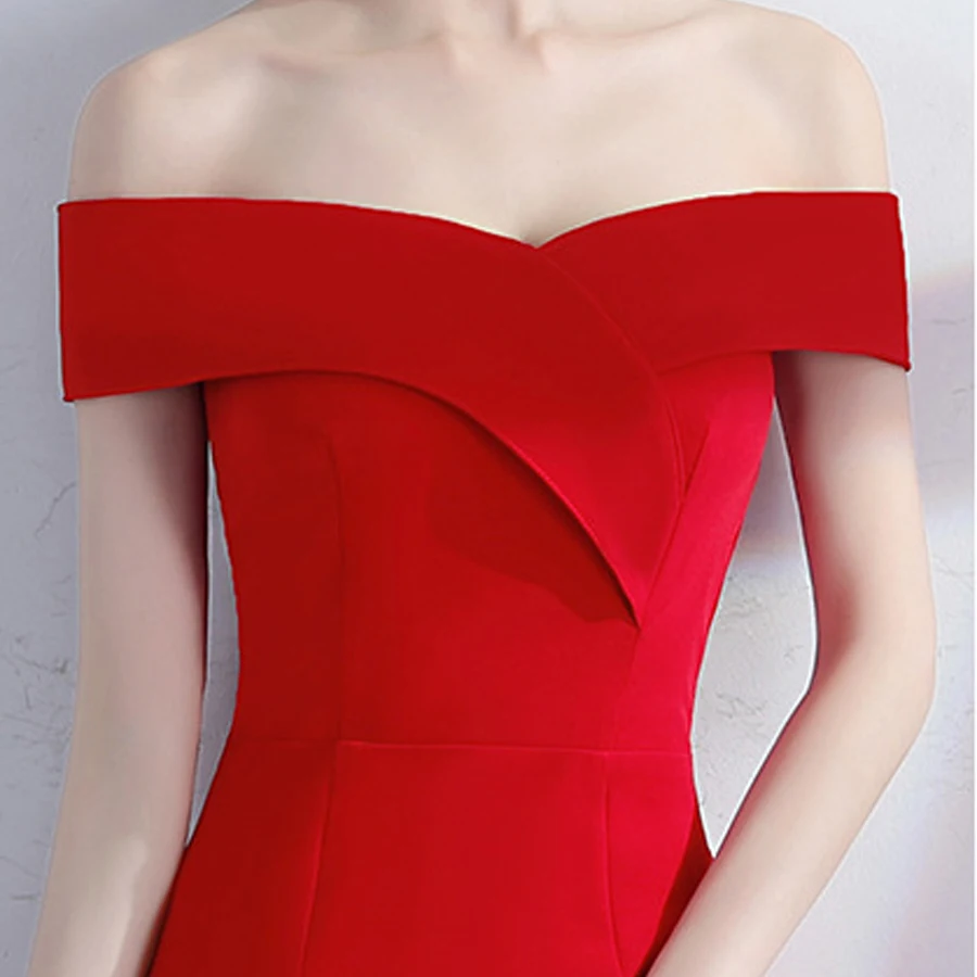 Robe De Soiree/бордовое вечернее платье с открытыми плечами для девочек свадебной