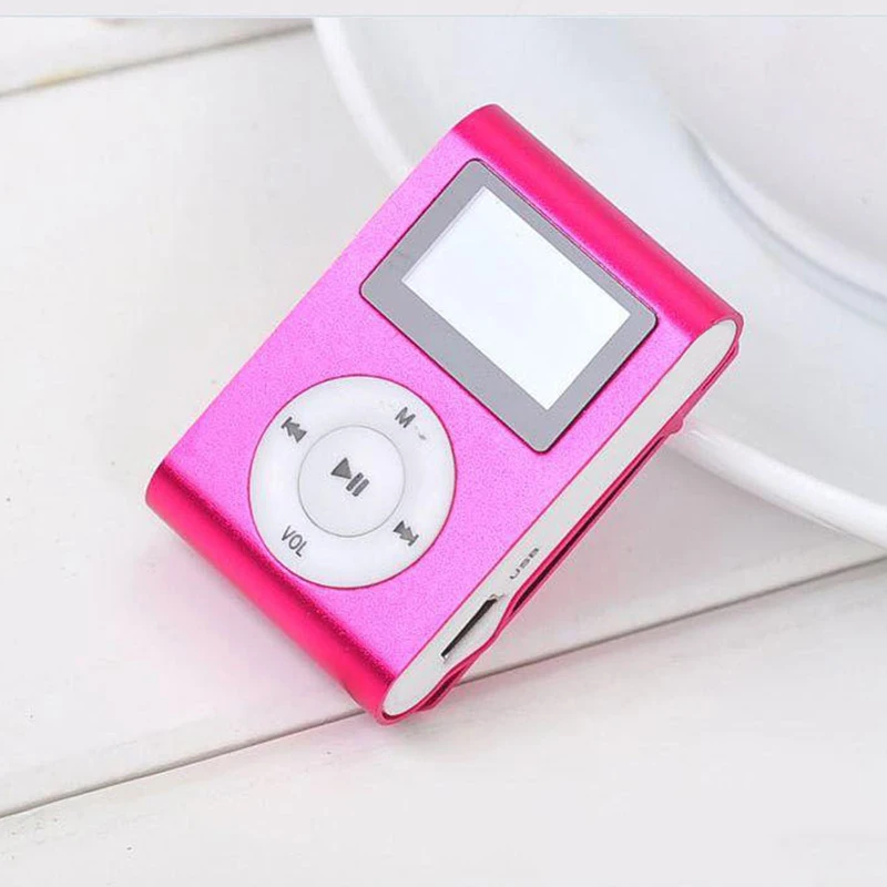 Мини mp3-плеер Карманный аудио USB зажим MP3-плеер ЖК-экран Поддержка 32 ГБ Micro SD TF карта