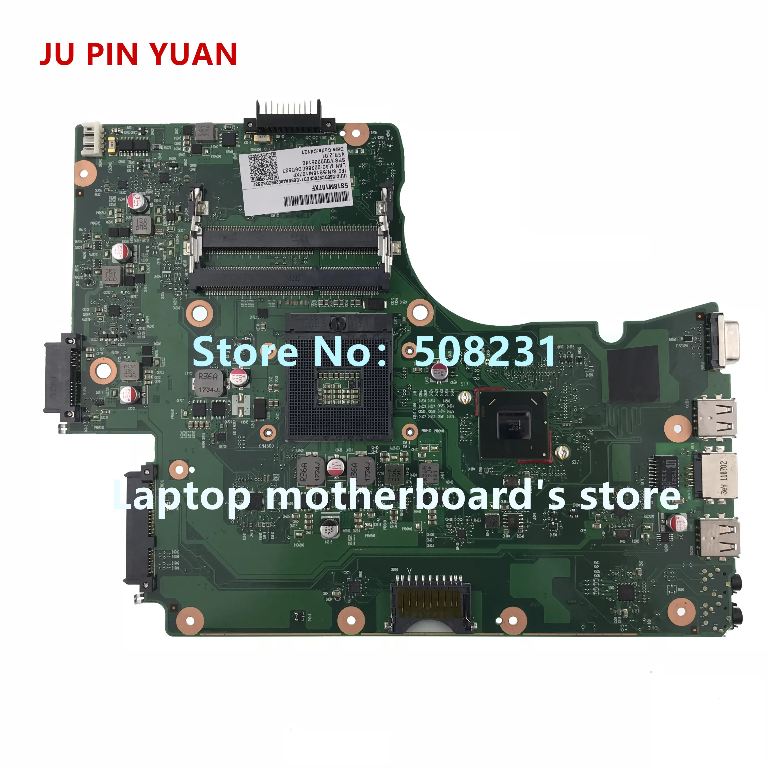 

Ju pin yuan V000225140 материнская плата для Toshiba Satellite C650 C655 материнская плата для ноутбука MN10R-6050A2423501-MB-A02