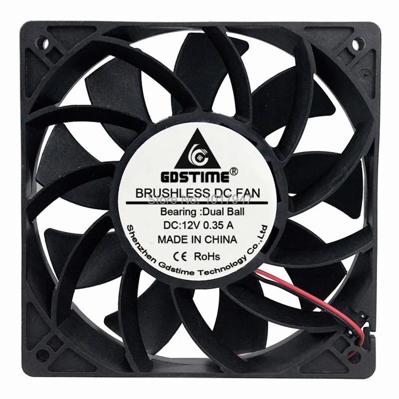 Gdstime высокое давление ветра 120 мм 12025 DC 12V 2Pin двойной шариковый подшипник 120x120x25 12 см