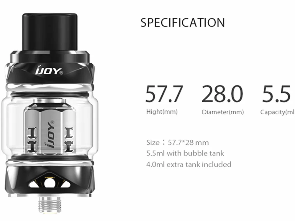 IJOY Катана Subohm бак Vapor con malla bobina 2 мл/5 5 мл большая стеклянная трубка легкая инъекция