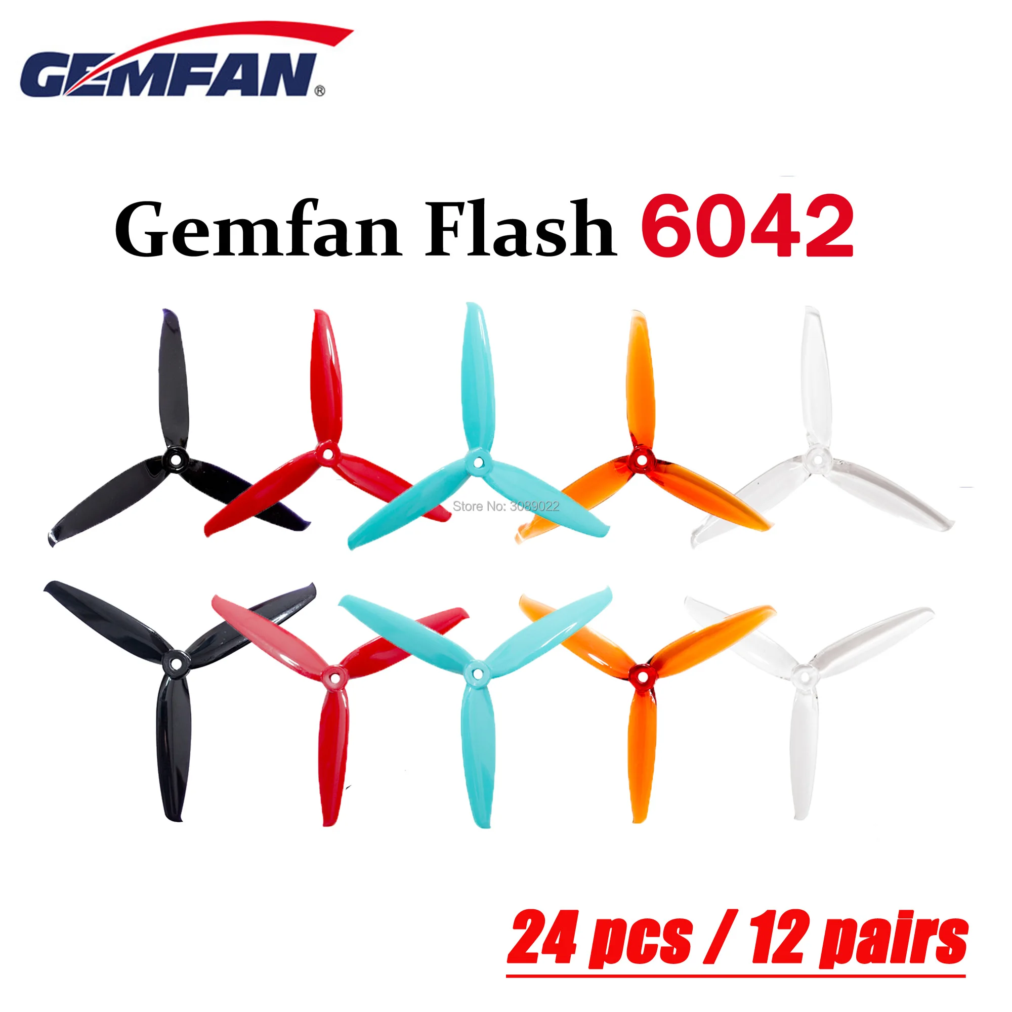 24 шт./12 пар Gemfan Flash 6042 6x4 2x3 6 дюймов 3 лопастные PC CW CCW пропеллеры для