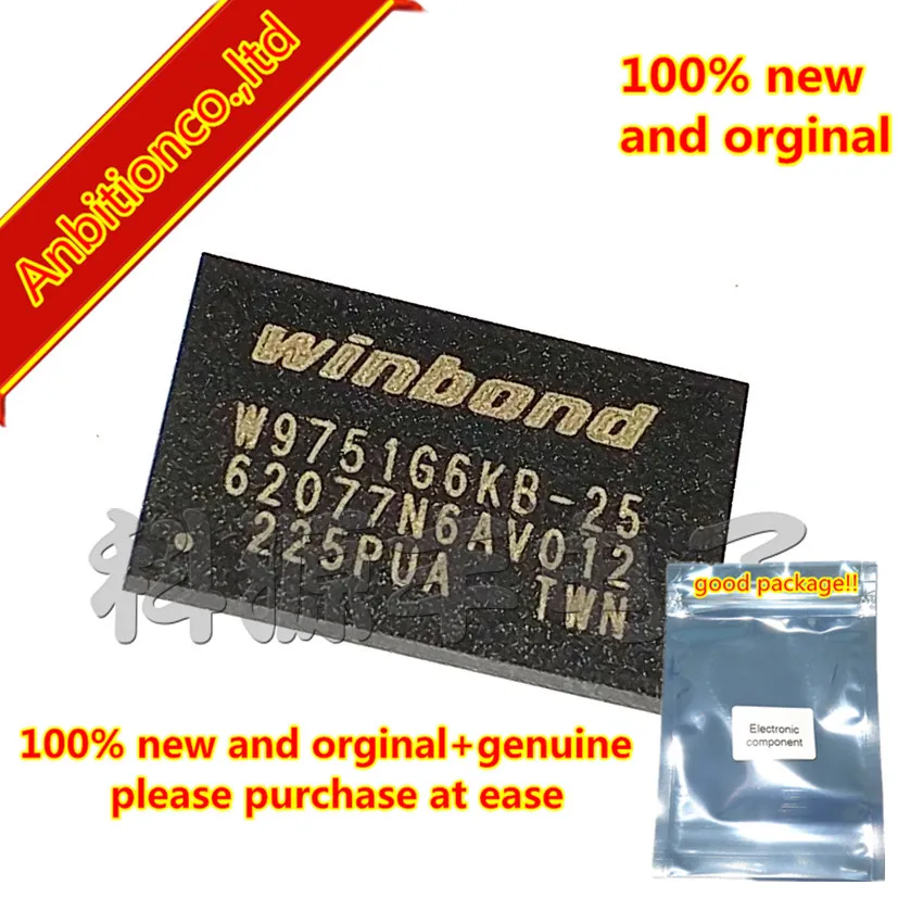 

10pcs 100% new and orginal W9751G6KB-25 WBGA-84 512Mbit Double Data Rate architecture: two data transfers per clock cy in stock