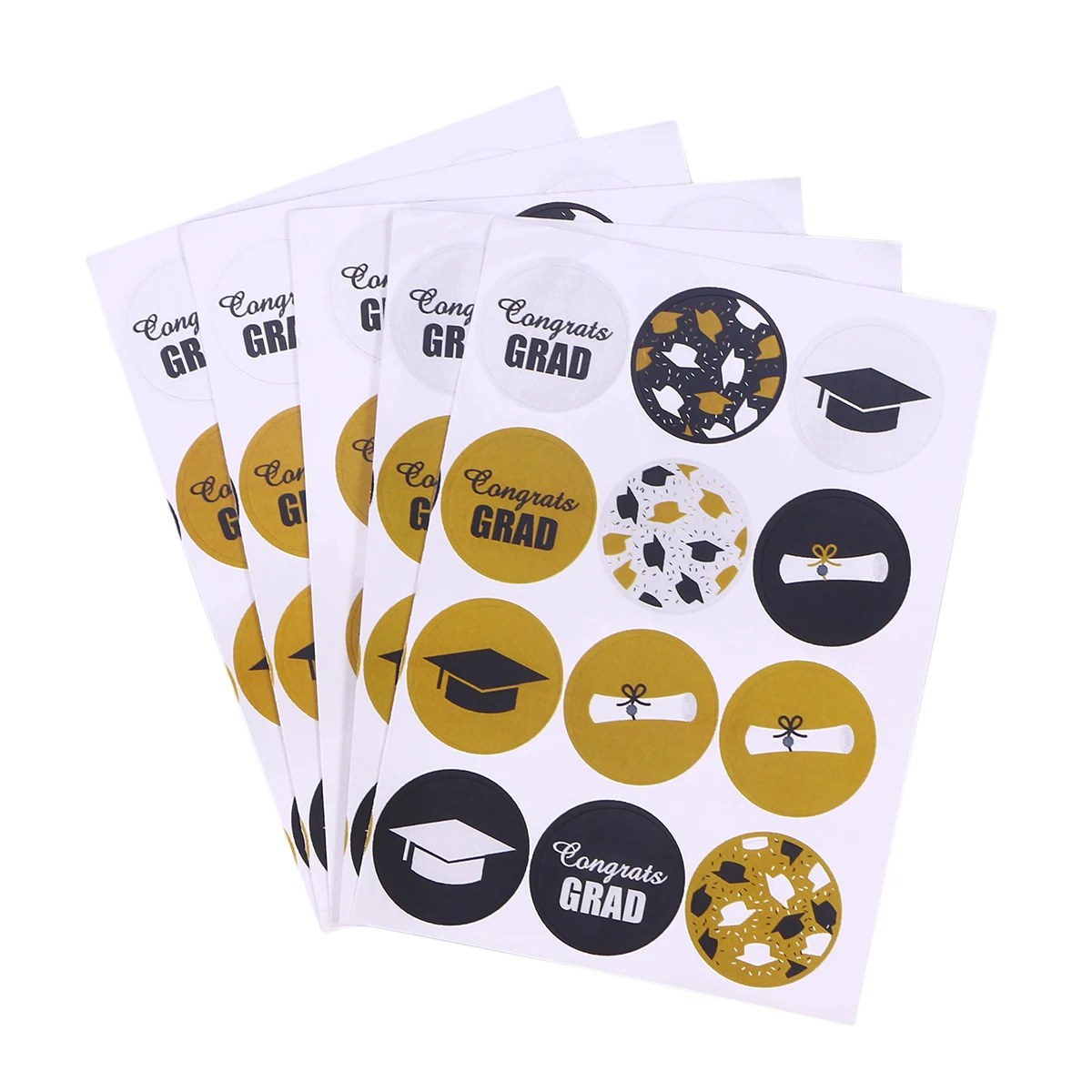 120 Pcs Round Labels Graduation Theme Patterned Sealing Stickers Handmade Roll Decals for Certificate Decor | Дом и сад