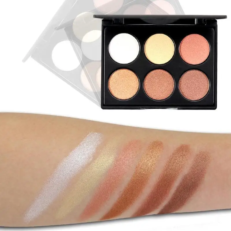 Brand 6 Colors/set Glitter & Shimmer Powder Palette for Eyes Women Makeup Shine Eye Shadow Kit Beauty Cosmetics