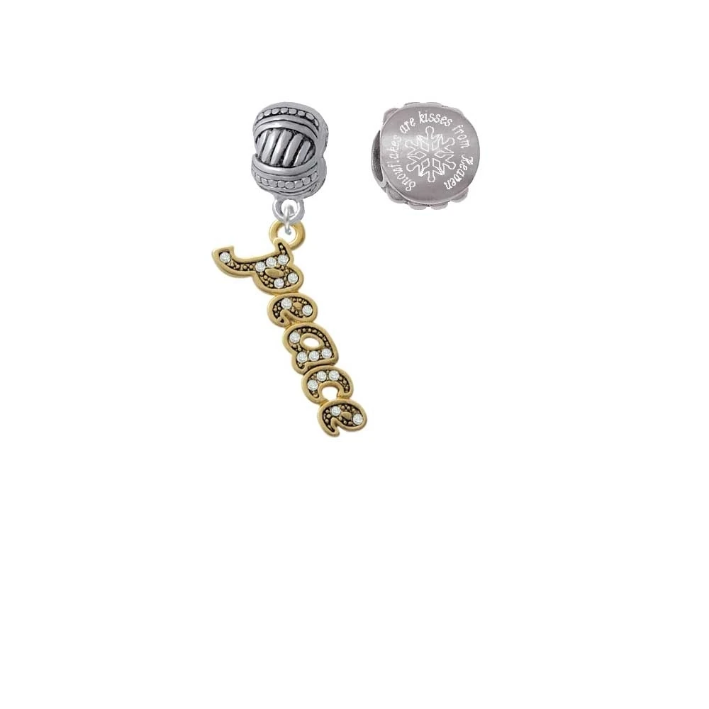 Золотой Кристалл скрипт ''Peace'' снежинки Поцелуи с неба Шарм бисер (набор