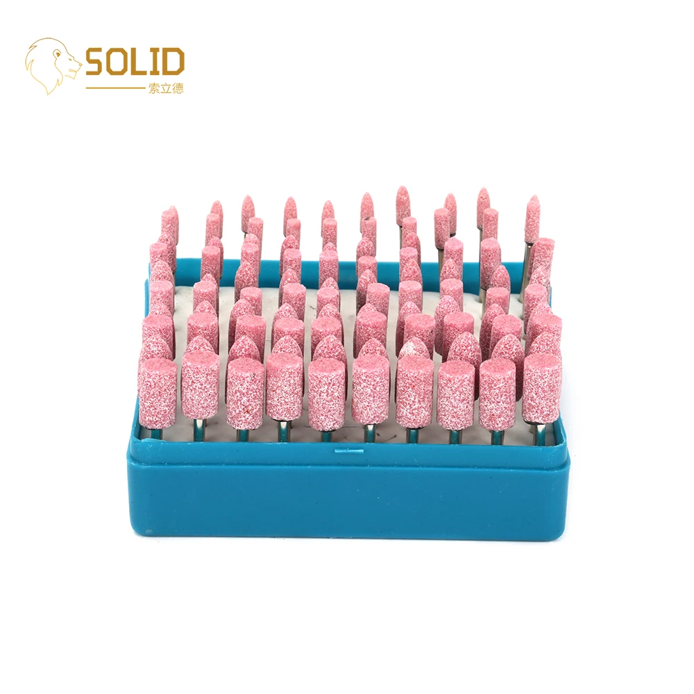 

100Pcs Mounted Point Ceramic Grinding Head Set with 1/8" Shank Assorted Burrs Bit Rotary Tools for Metal Grinding High Quality