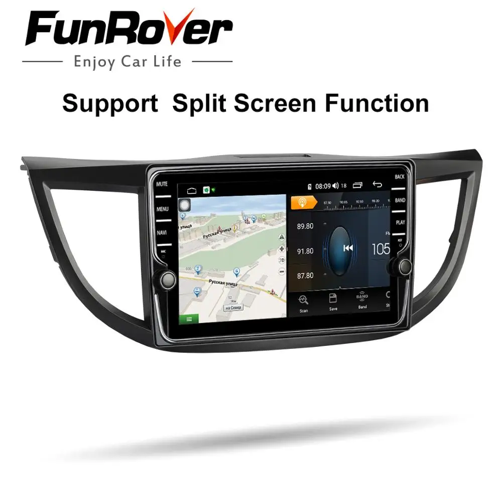 Funrover Восьмиядерный Android9.0 2din автомобильный Радио Мультимедийный dvd gps плеер для Honda CRV CR-V 2011- стерео навигация DSP 4 г ram