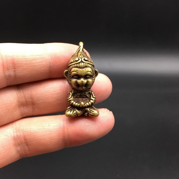 Коллекционный китайский латунный резной красивый король обезьяны Sun Wukong