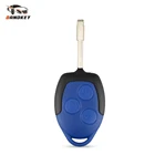 Сменный Чехол Dandkey для дистанционного автомобильного ключа, брелок с 3 кнопками для Ford Transit, чехол Комплект для подключения, Синий чехол для стайлинга ключей, чехол FO21